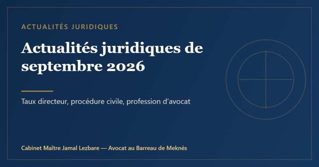 Actualités juridiques de septembre 2026