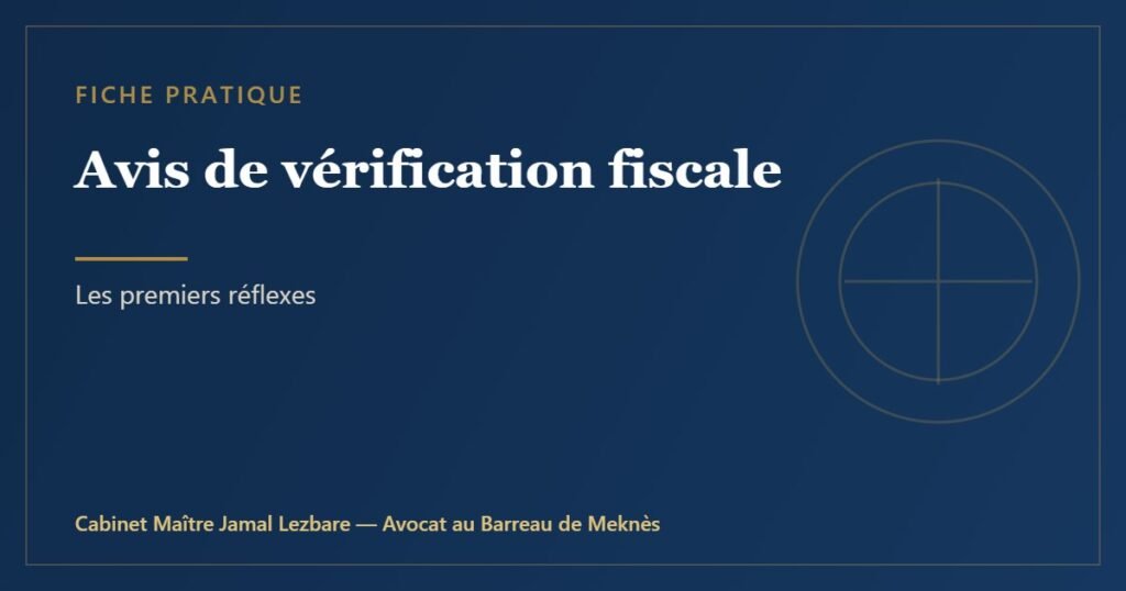 Avis de vérification fiscale